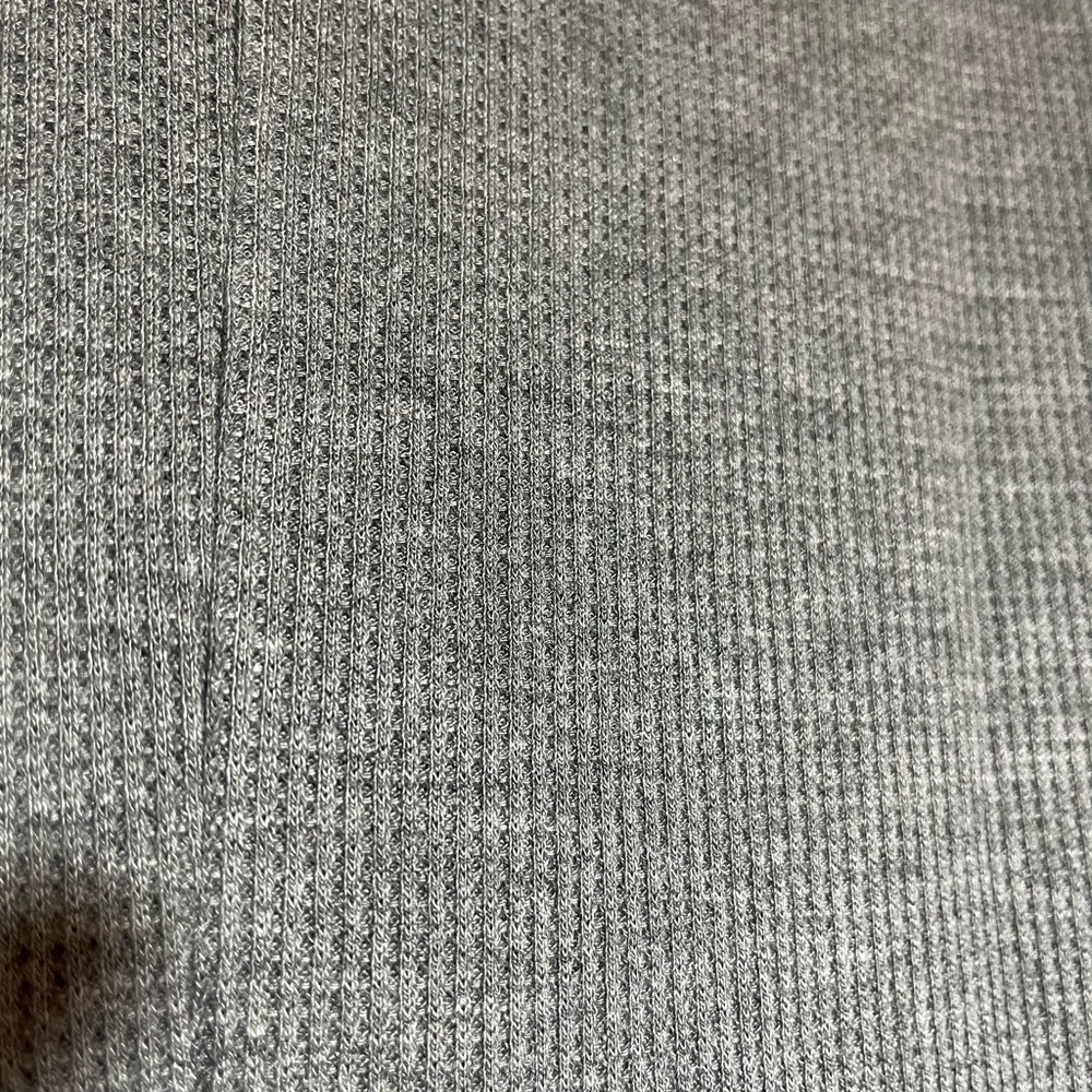 Aerie Gray Pajama Romper with “Wake Me Up When There Are Presents” Embroidery - Picture 7 of 10